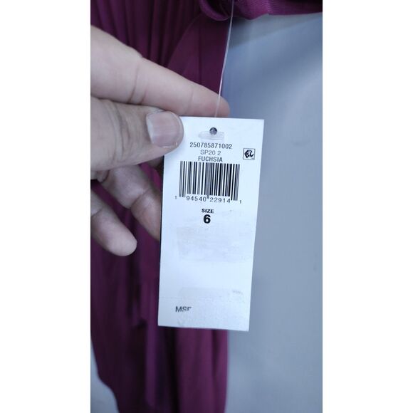 NWT Lauren Ralph Lauren Women's Fuchsia Twisted Knot Sleeved Dress Size 6 - Picture 4 of 9